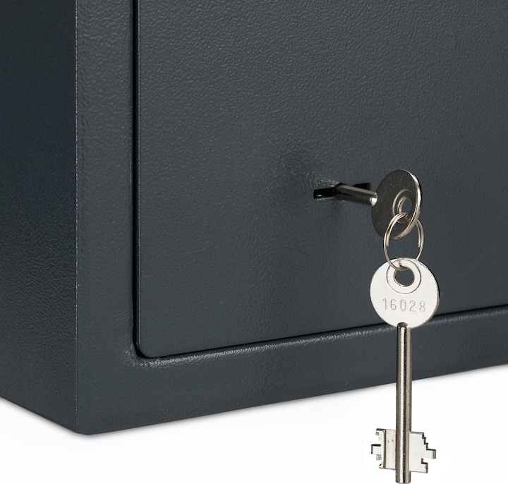 Actual product image Relaxdays Home Safe With Keys, Double-Bit Lock