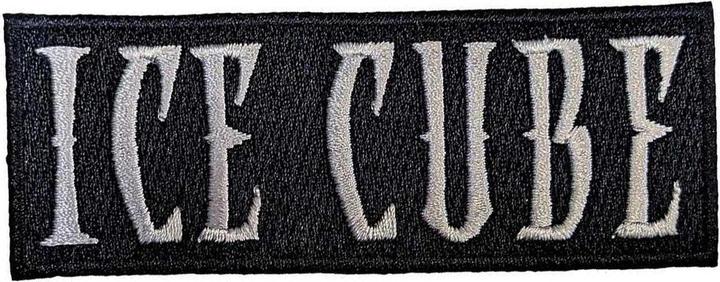 Actual product image Ice Cube Woven Logo Iron On Patch (8.80 x 3.20 cm)