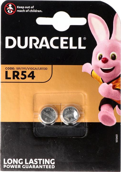 Actual product image Duracell Knopfzelle LR54, AG10, LR54, LR1130, 189, RW89, 2er Blister (2 pcs., AG10, 50 mAh)