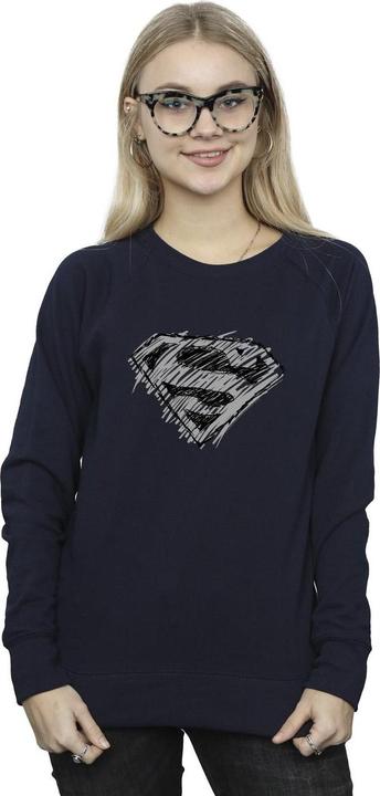 Actual product image Womens/Ladies Superman Logo Sketch Sweatshirt (L)