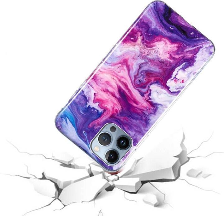 Produktbild Cover-Discount iPhone 15 Pro Max - Silikon Gummi Case Purple Marble (Apple iPhone 15 Pro Max)