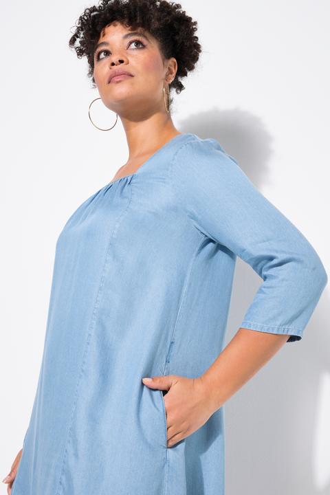 Produktbild Miamoda Lyocell-Kleid, A-Linie, Carree-Ausschnitt (46)