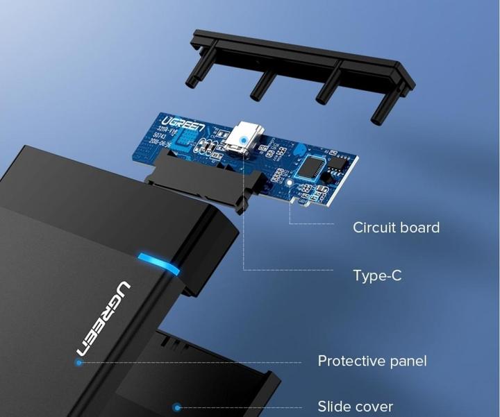Productafbeelding Ugreen USB-C 3.1 naar 2,5" SATA harde schijf behuizing (6Gbps) (2.5")