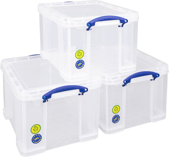 Immagine prodotto Really Useful Box set di 3 portaoggetti impilabile (48 x 39 x 31 cm, 35 l)