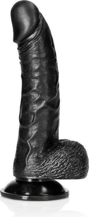 Productafbeelding RealRock Gebogen realistische dildo met ballen en zuignap - 6"/ 15,5 cm