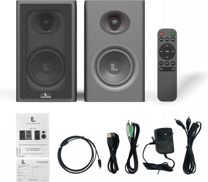 Actual product image Laudberg XS1B bookshelf speakers 2.0 80W black (80 W)