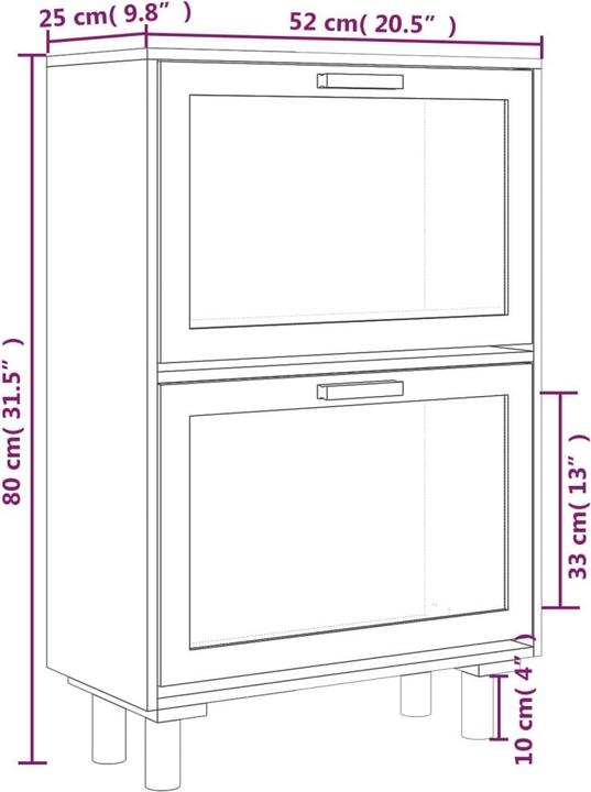 Actual product image vidaXL Melanie (52 x 25 x 80 cm)