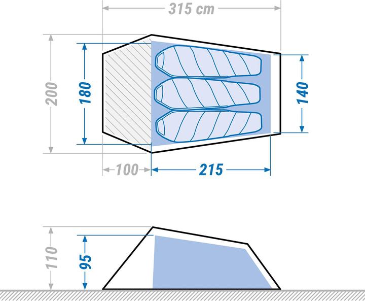 Produktbild Forclaz MT900 (Tunnelzelt, 2.30 kg, 3 Personen)