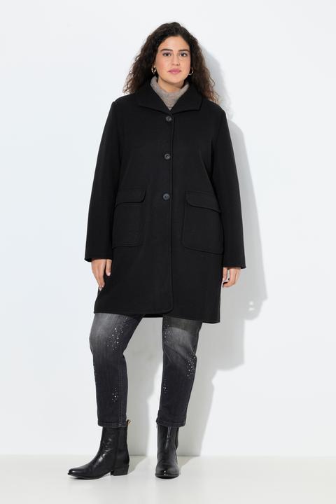 Immagine prodotto Ulla Popken Cappotto con effetto lana, collo con risvolti e tasche grandi