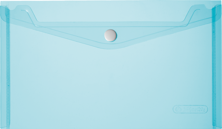 Produktbild Herlitz Dokumententasche, DIN A5, PP, blau-transparent glasklar, mit weissem Druckknopfverschluss, 0,20 mm (A5)