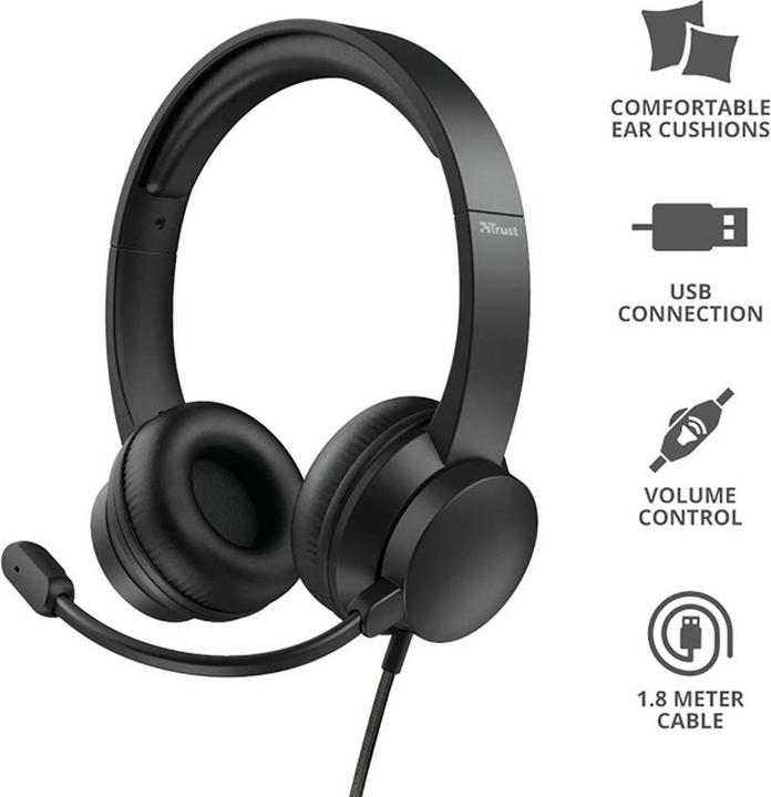 Productafbeelding Trust Koptelefoon Rydo voor PC en notebook (Bedraad, USB-A)