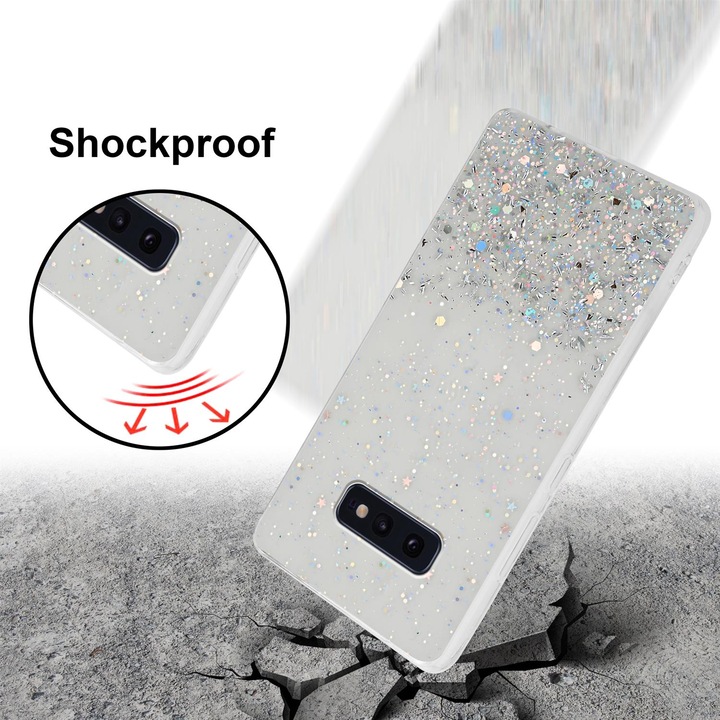 Actual product image Cadorabo TPU cover sparkling glitter (Samsung Galaxy S10e)