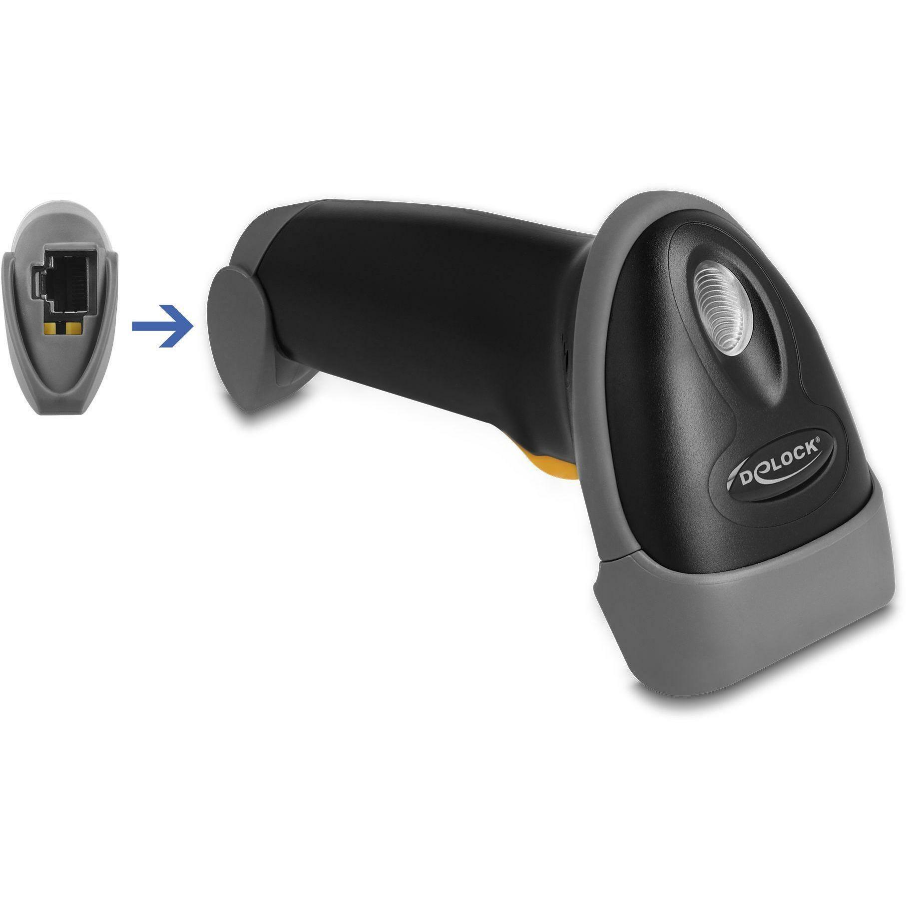 Thumbnail - Delock USB Barcode Scanner 1D mit Anschlusskabel und Halterung (1D-Barcodes), Barcode-Scanner, Schwarz
