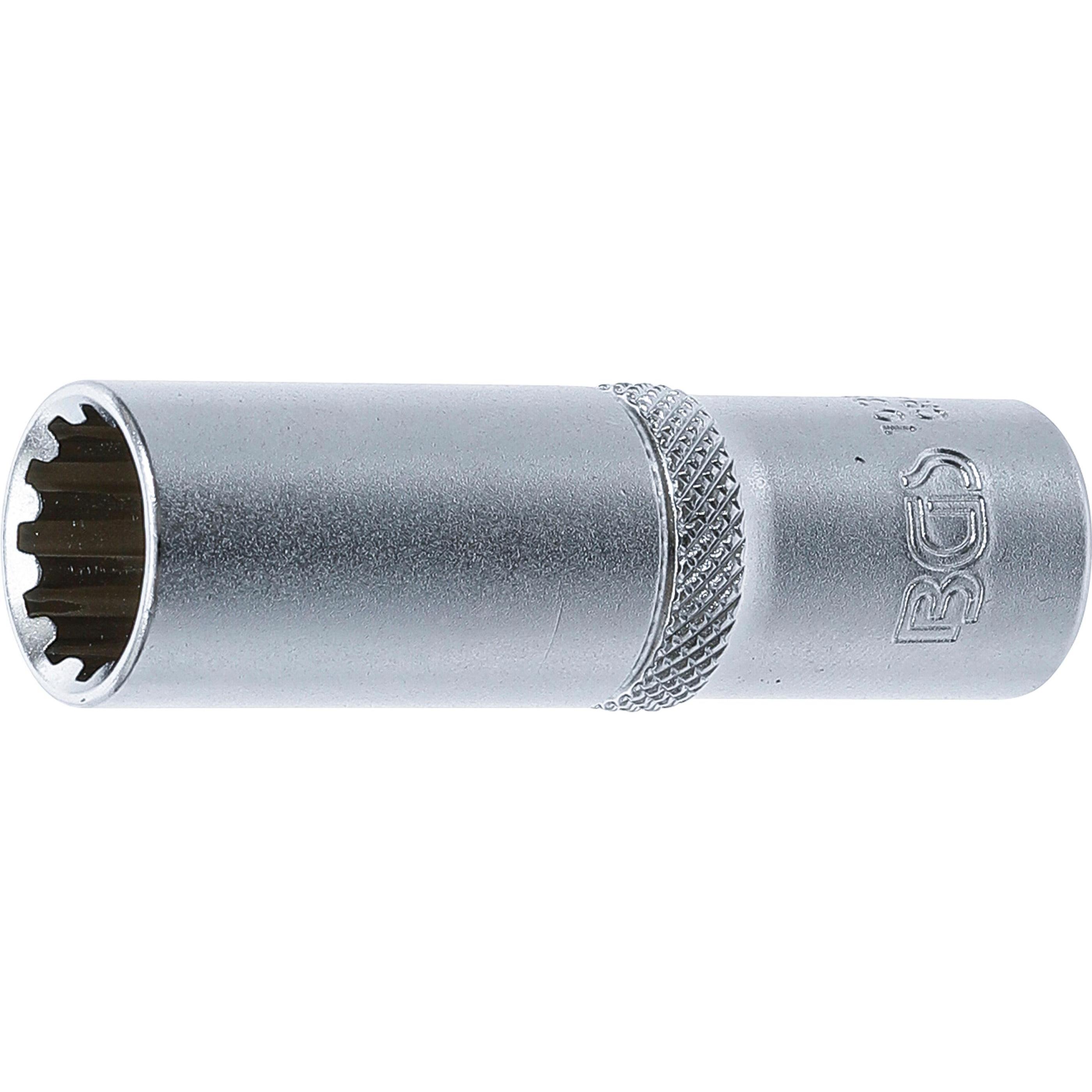 BGS, Steckschlüssel + Stecknuss, Steckschlüssel-Einsatz Gear Lock, tief Antrieb Innenvierkant 10 mm (3/8") SW 13 mm (13 ...
