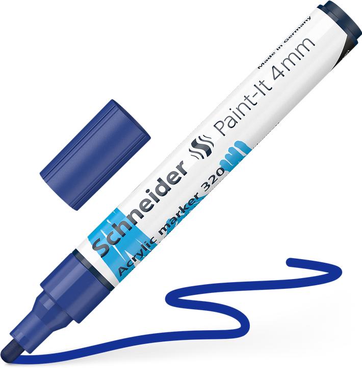 Produktbild Schneider Acrylmarker Paint-it 320, 4 mm, blau sp. (Blau, 4 mm, 1 x)