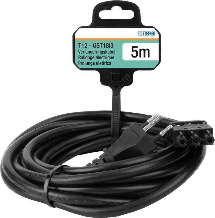 Produktbild Steffen Verlängerungskabel Td 3x1.5mm² 5m T12-GST18i3 sw (5 m, GST18)