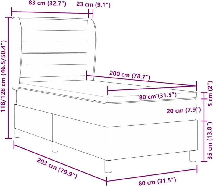 Image du produit vidaXL Boxspringbett (80 x 200 cm)