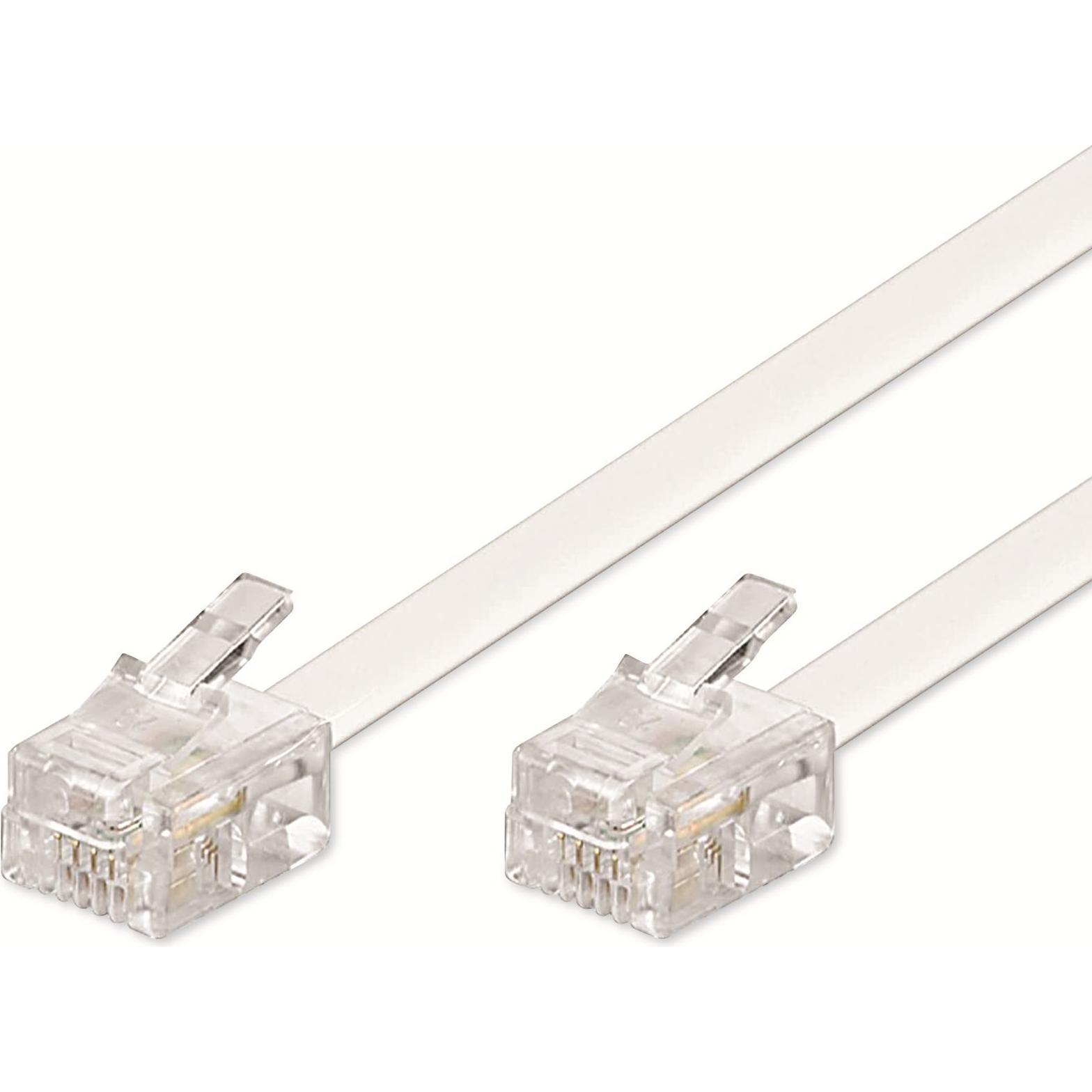 Goobay Modularanschlusskabel, Weiss, 15 m, Telefon Zubehör