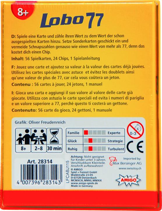 Image du produit Amigo Lobo 77 (Allemand, Français, Italien)