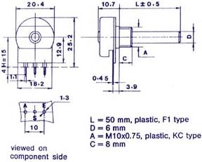 Produktbild Velleman Potmeter Mono Lin 2M2
