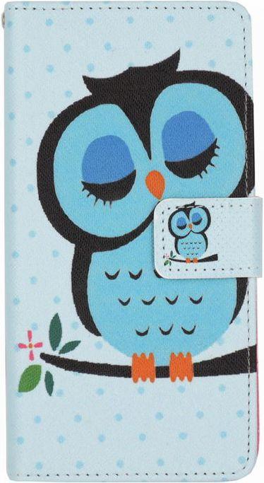 Produktbild Hermex Samsung Galaxy S8 Leder Etui Eule Tasche Hülle Flip Cover Case BLAU