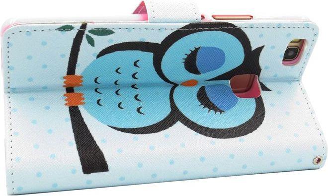 Produktbild Hermex Samsung Galaxy S8 Leder Etui Eule Tasche Hülle Flip Cover Case BLAU