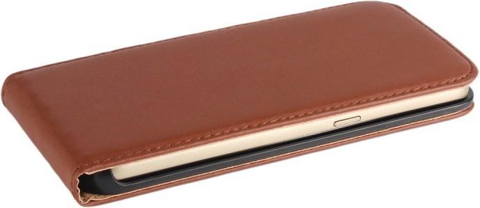 Produktbild Hermex Samsung Galaxy S8 Leder Flip Case Cover Etui Tasche Vertikal Hülle BRAUN