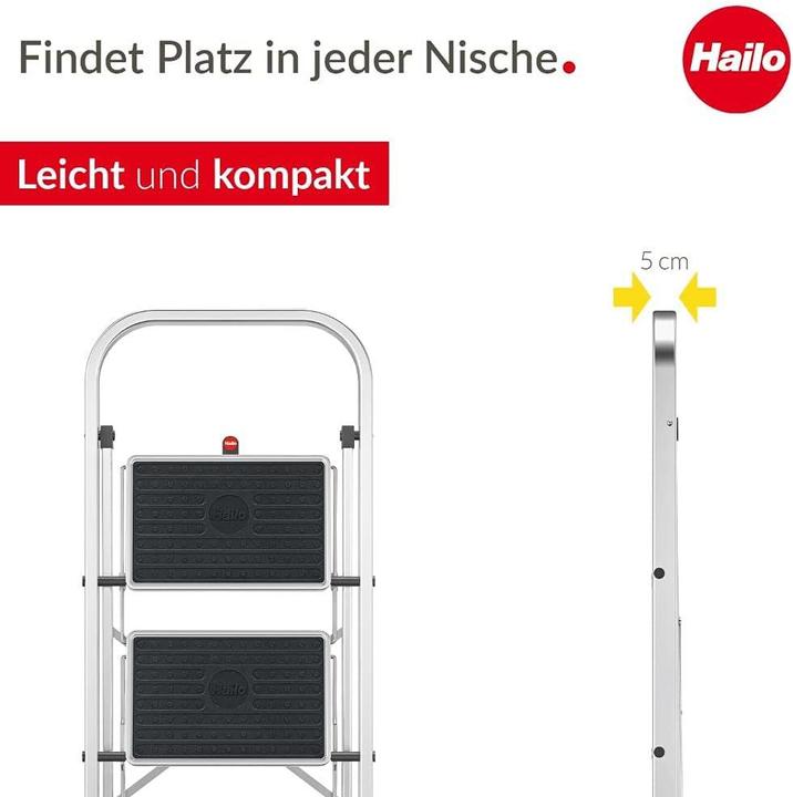 Actual product image Hailo K70 StandardLine, aluminium stepladder, 3 steps (Stepladder, 106 cm)