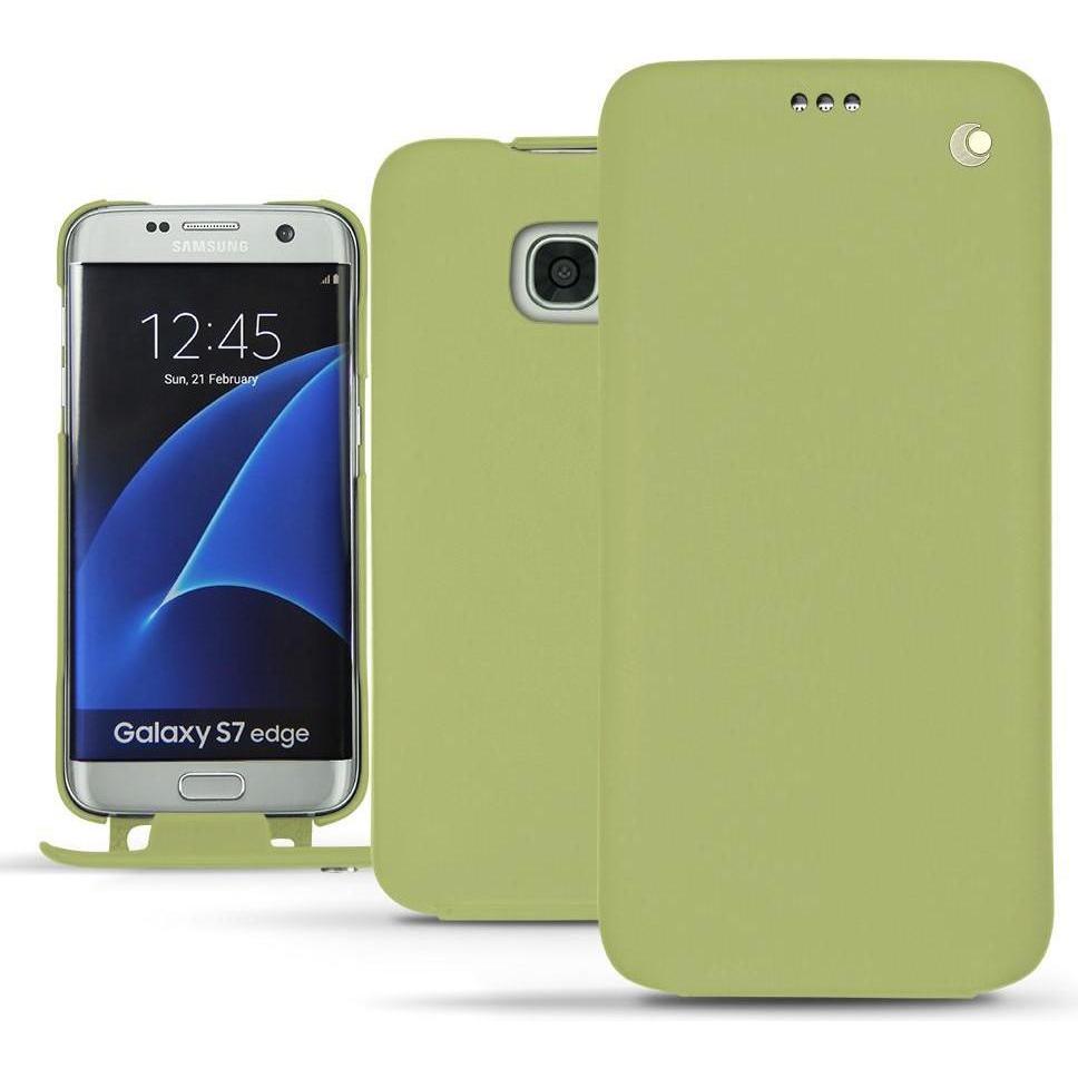Noreve Lederschutzhülle vertikal (Samsung Galaxy S7 Edge), Smartphone Hülle, Grün