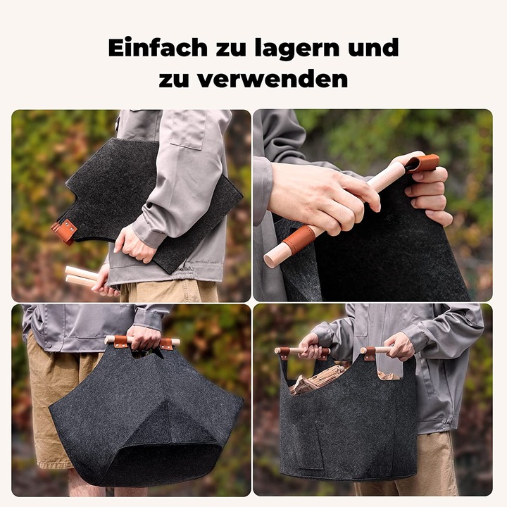 Produktbild Yamagahome Kaminholzkorb, Filz, 2 Stück