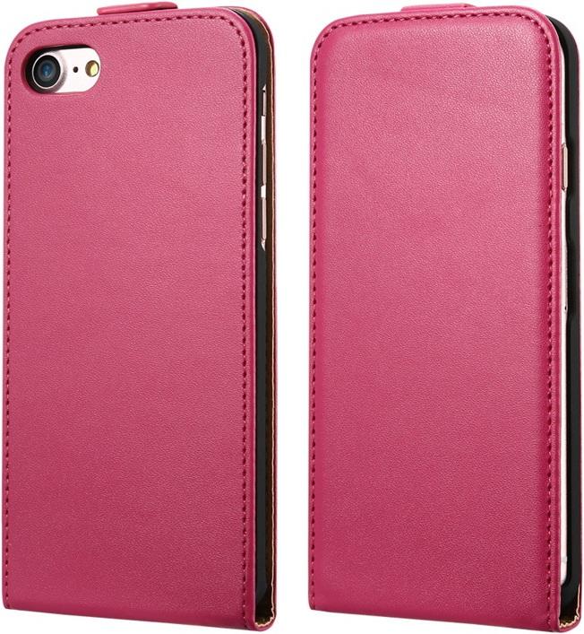 Produktbild Hermex iPhone 6S Plus / 6 Plus Leder Flip Case Cover Etui Tasche Vertikal Hülle PINK