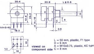 Actual product image Velleman Potmeter Stereo Lin 100K