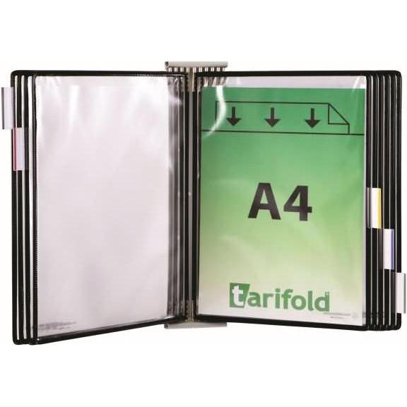 Tarifold, Informationsschild, Wand-Sichttafelsystem 424107 DIN A4 schwarz mit 10 St. Sichttafeln