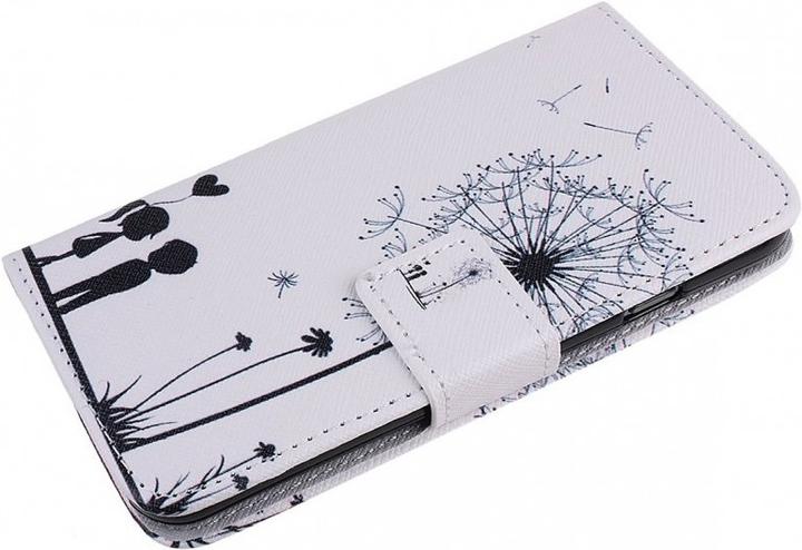 Produktbild Hermex iPhone 6S / 6 Pusteblume Junge & Mädchen Leder Etui Tasche Hülle Portemonnaie WEISS