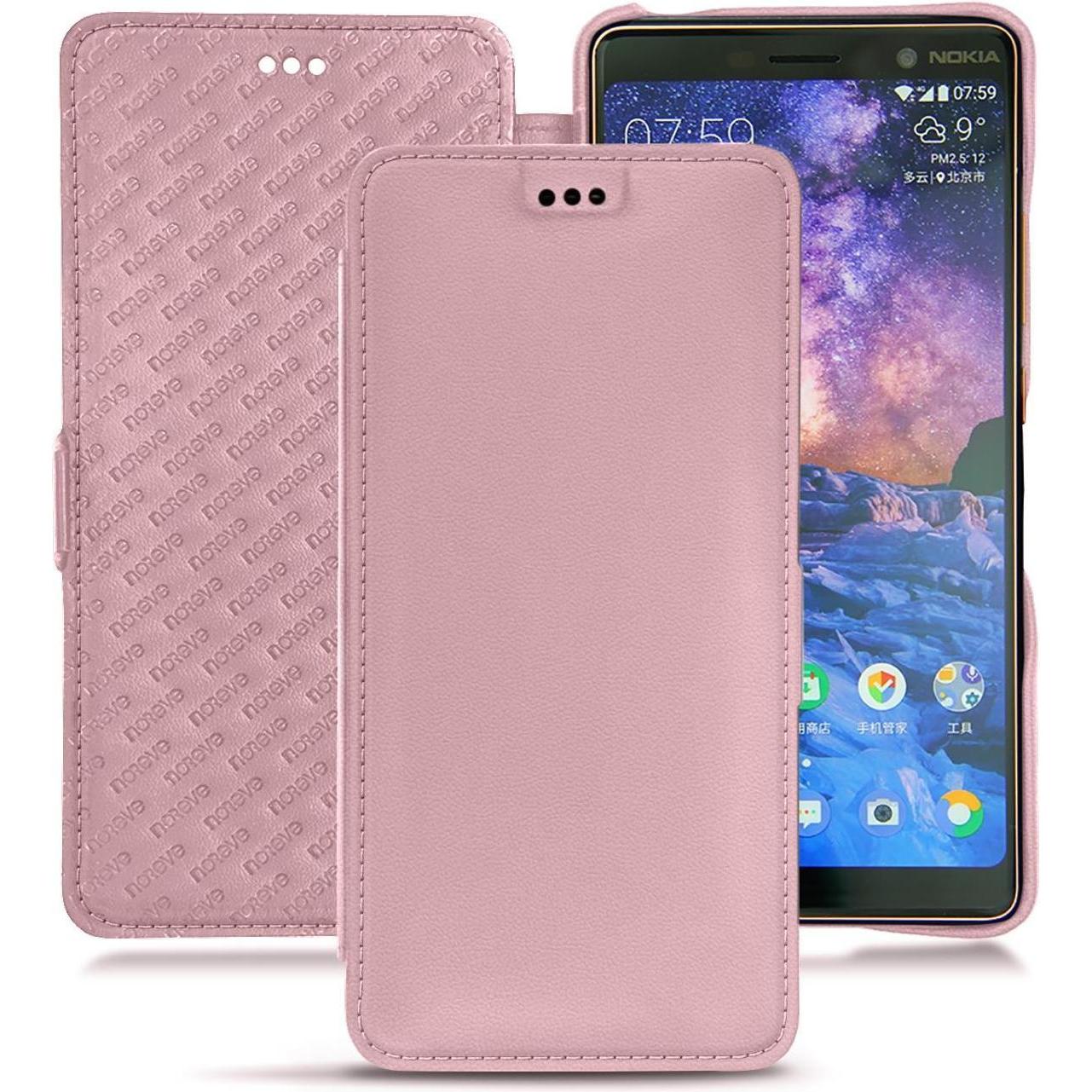 Thumbnail - Noreve Lederschutzhülle horizontal (Apple iPhone 7 Plus), Smartphone Hülle, Rosa