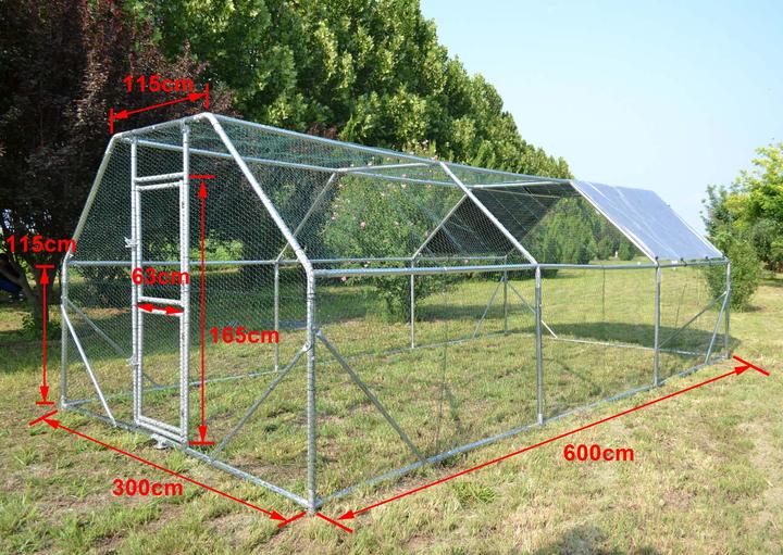 Produktbild Wiltec XXL Freilaufgehege 6x3x2m Aussengehege Voliere Hühnerstall Kleintiergehege
