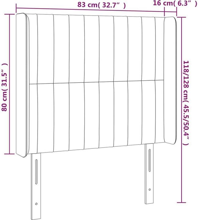 Image du produit vidaXL LED Kopfteil (83 x 16 x 128 cm)