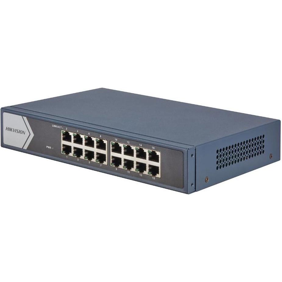 Hikvision DS-3E0516-E(B) (16 Ports), Netzwerk Switch, Grau