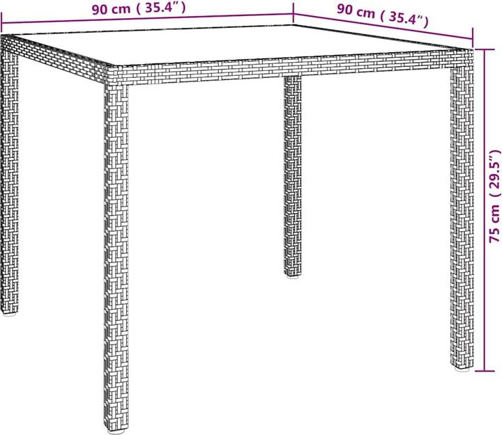 Produktbild vidaXL Gartentisch (90 x 90 x 75 cm)
