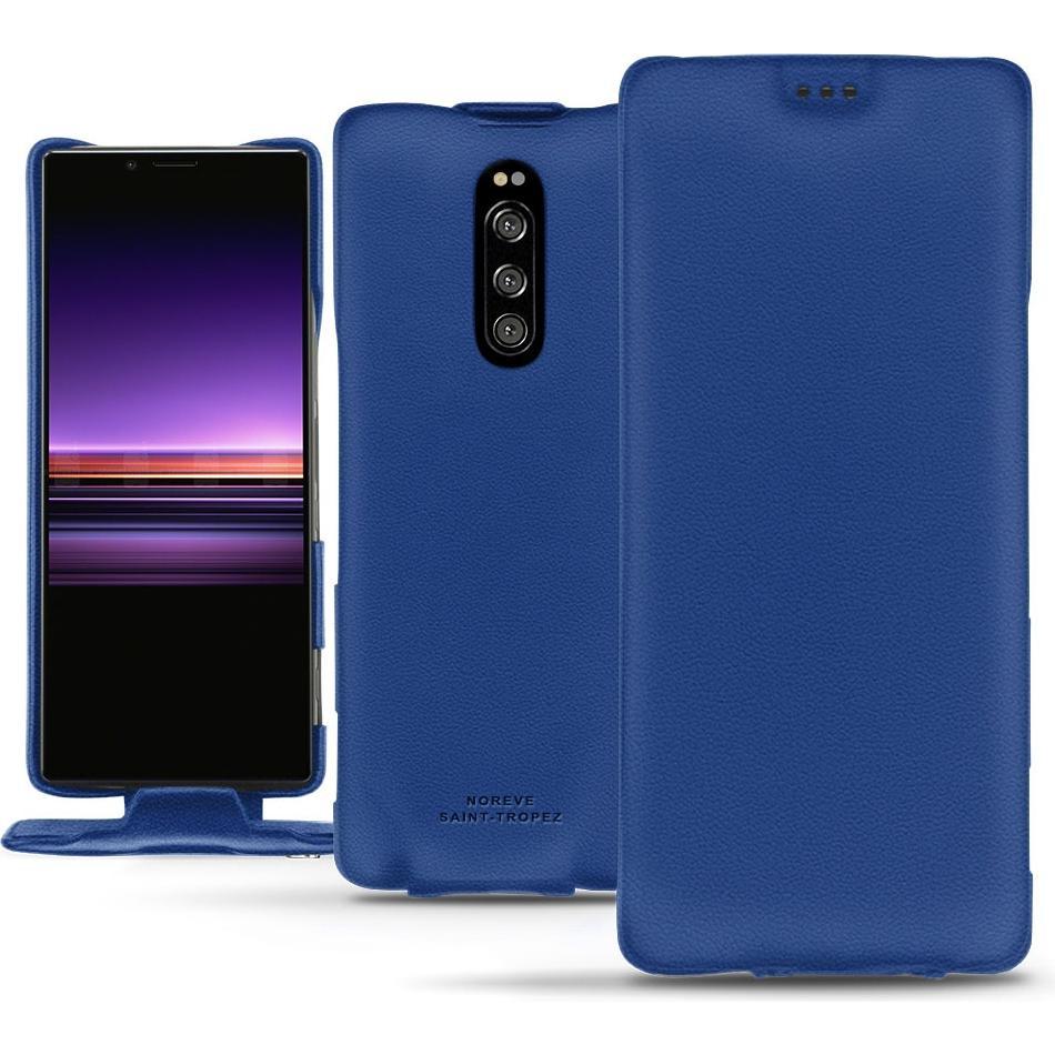 Noreve Lederschutzhülle vertikal (Sony Xperia 1), Smartphone Hülle, Blau
