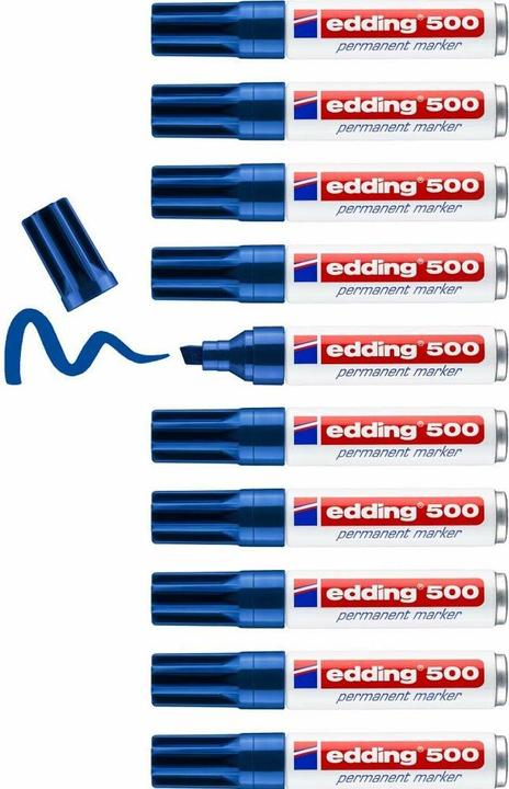 Produktbild Edding Permanentmarker 500 (Blau, 7 mm, 10 x)