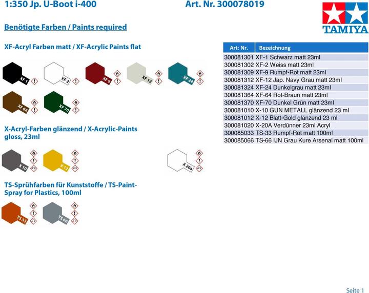 Image du produit Tamiya Sous-marin de la marine japonaise I-400