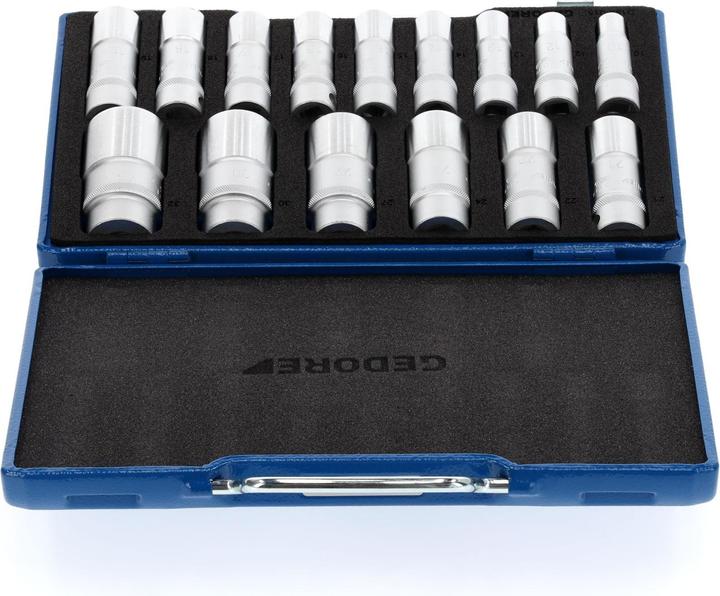 Produktbild Gedore D 19 L-015 Steckschlüssel-Satz 1/2" 15-teilig UD 10-32 mm (19 mm, 13 mm, 12 mm, 14 mm, 16 mm, 22 mm, 32 mm, 18 mm, 27 mm, 30 mm, 24 mm, 17 mm, 10 mm, 21 mm, 15 mm)