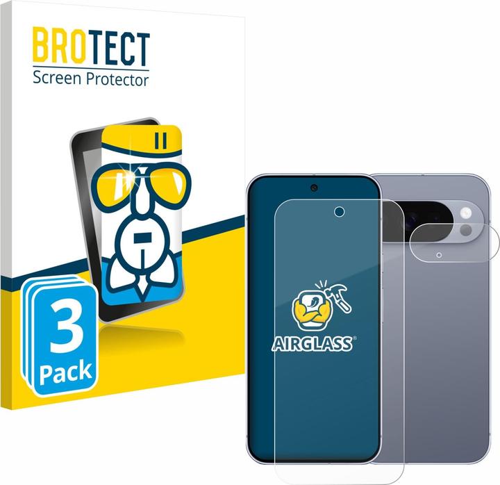 BROTECT Schutzglas für Google Pixel 10 Pro (Display+Kamera) Schutzfolie Displayschutz Display Schutz Glas (3 Stück, Google Pixel 10 Pro)