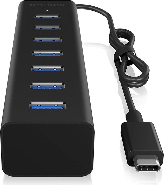 Image du produit Icy Box Station d'accueil multiport, hub USB 3.0 haute vitesse,IB-HUB1700-C3 (USB-C, 7 ports)