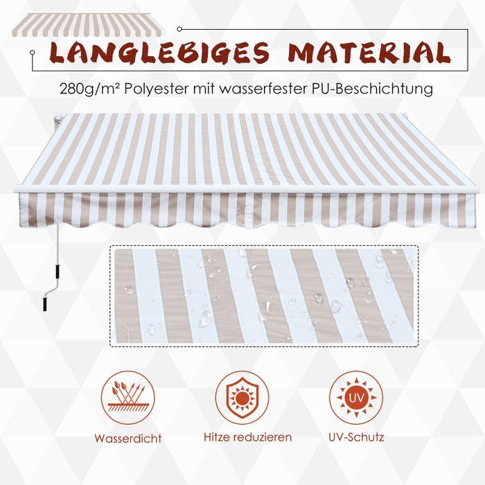 Image du produit Swisshandel24 Store avec manivelle, store banne, protection solaire, montage mural, balcon, montagnes en (2.45 m)
