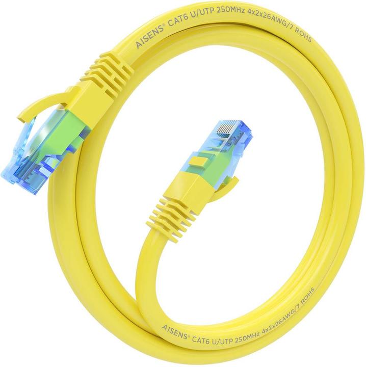 Produktbild Aisens CABLE RED LATIGUILLO RJ45 CAT.6 UTP AWG26 CCA AMARILLO 1.5M (U/UTP, CAT6, 1.50 m)