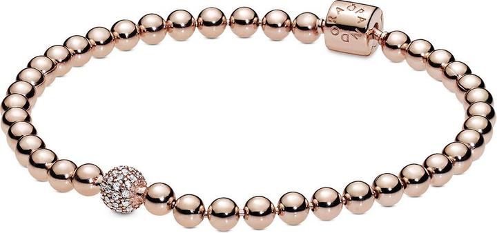 Immagine prodotto Pandora Bracciale di perline rosa (17 cm, placcato oro rosa, Metallo)