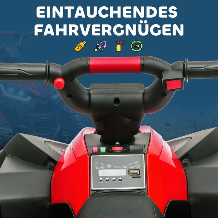 Image du produit Homcom Elektro-Quad Kunststoff, Metall Schwarz+Rot (12 V)