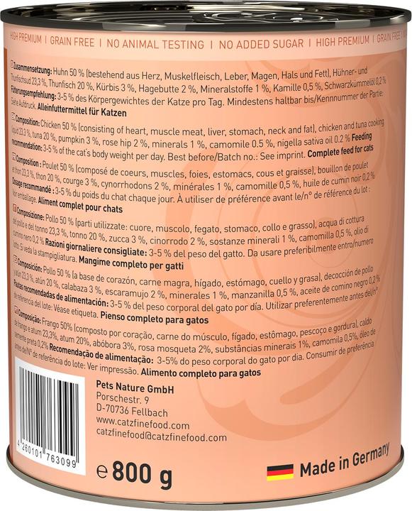 Image du produit Catz Finefood No.25 Poulet & thon (Adulte, 6 pcs, 800 g)